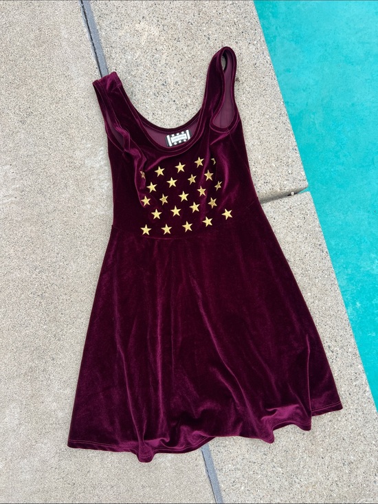 united couture Dresses & Skirts - Burgundy Velvet Star Tank Dress in Deep Wine